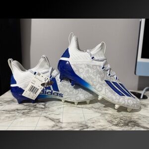 Adidas Adizero Reign Young King Football Cleats Floral Blue/White FU6707 Size 9